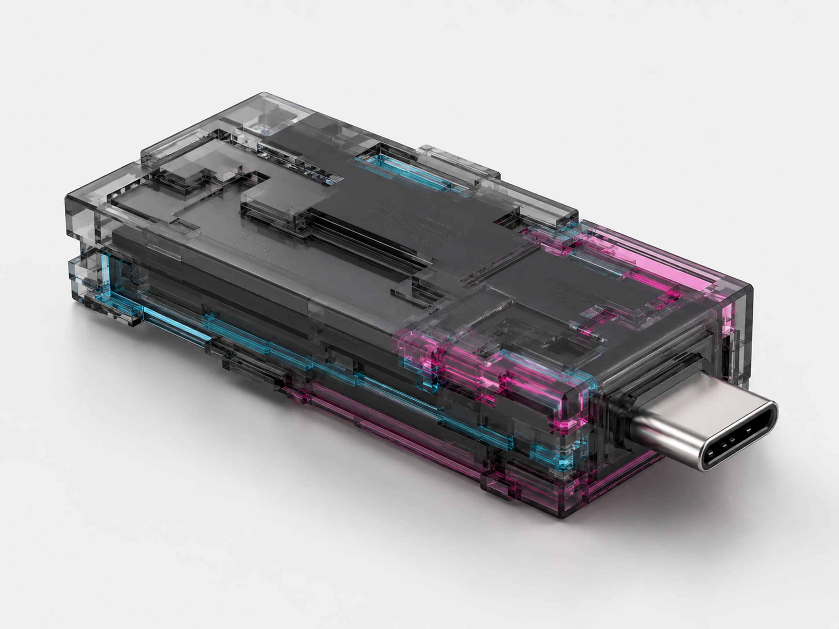 USB con forma de archivo corrupto — render de estudio
