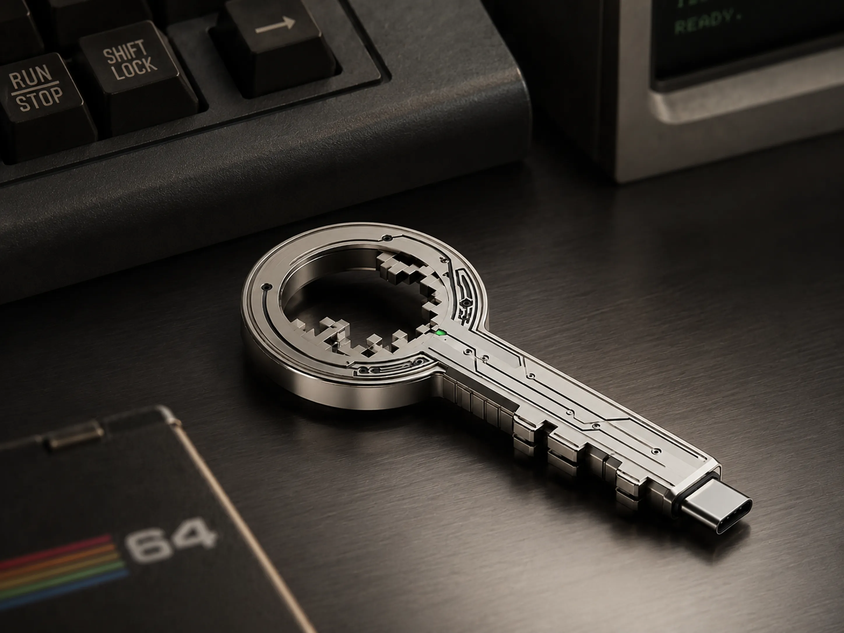 USB con forma de llave de internet — foto editorial